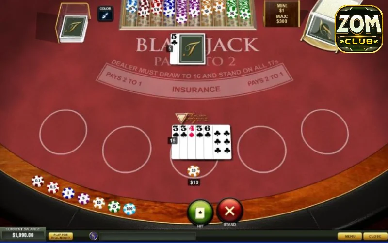 Game bài Blackjack Zomclub trở nên phổ biến ở hiện tại 